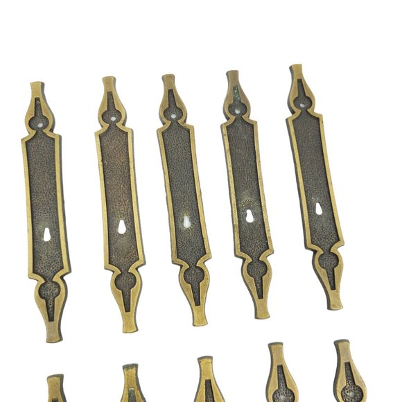 Vintage Metal Backplates Cabinet Drawer Funiture Hardware Medieval Gothic 1971 - Picture 9 of 11